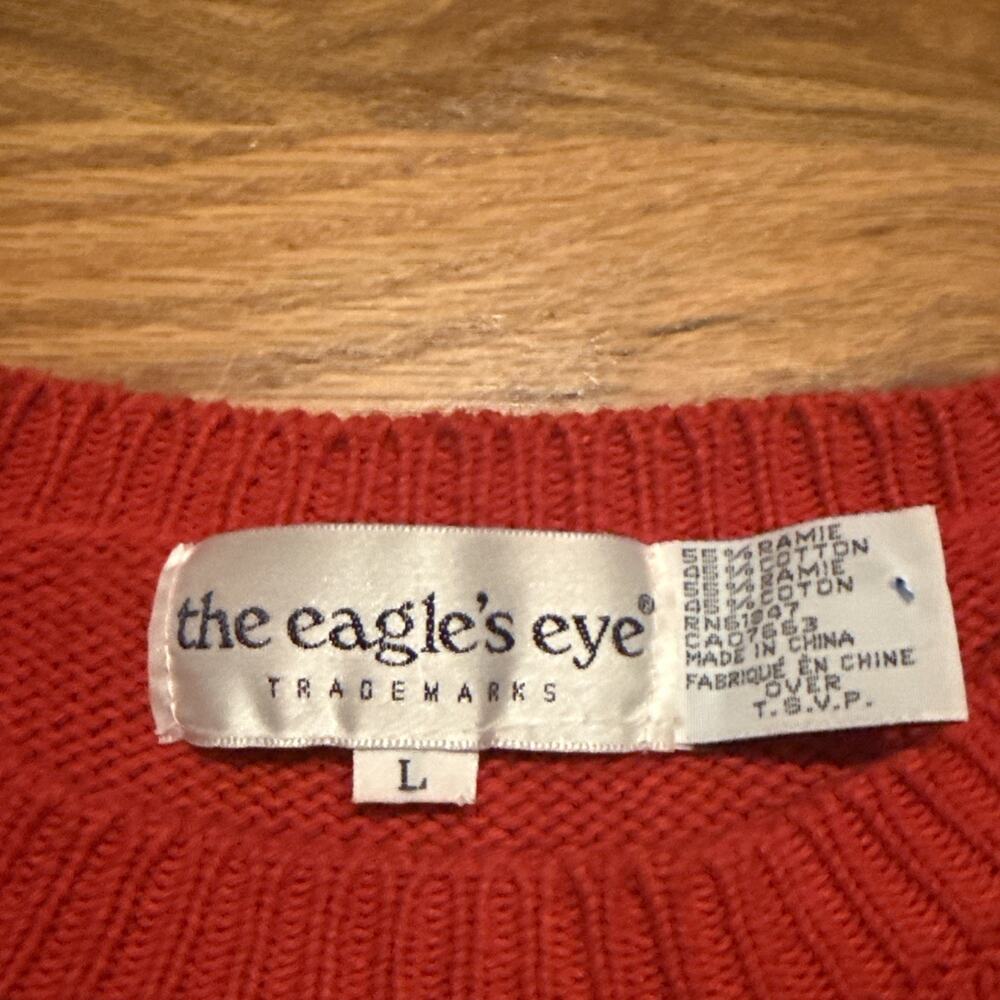 Vintage The Eagles Eye Red Scottie Dogs Plaid Sweater Knit Women's Size Large - Picture 3 of 8